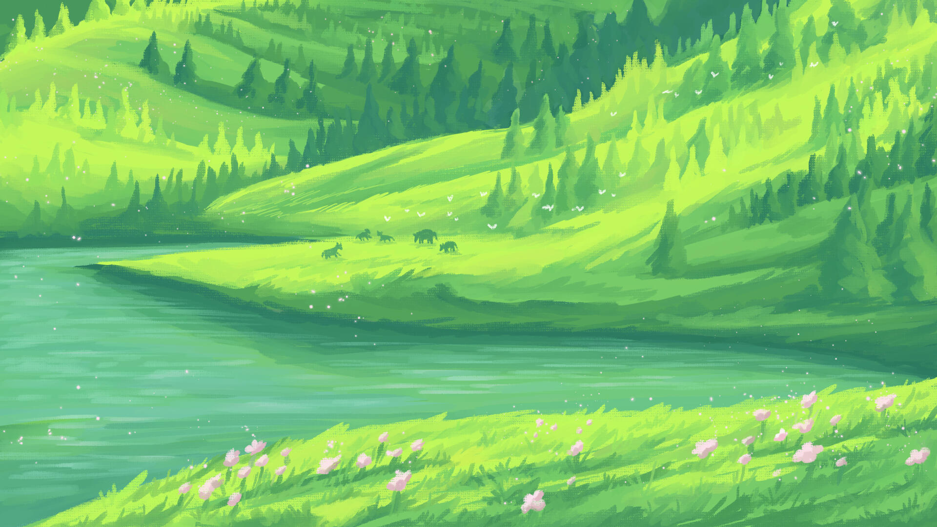 Grassy hills