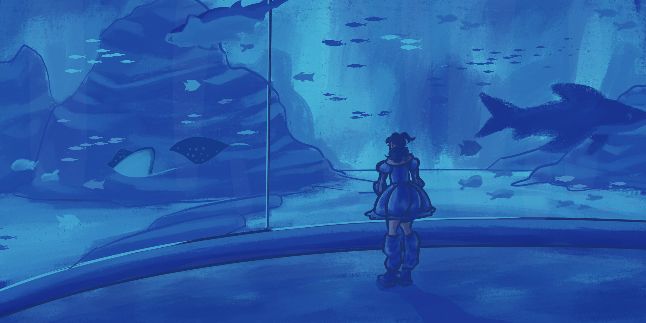 Sea girl at the aquarium